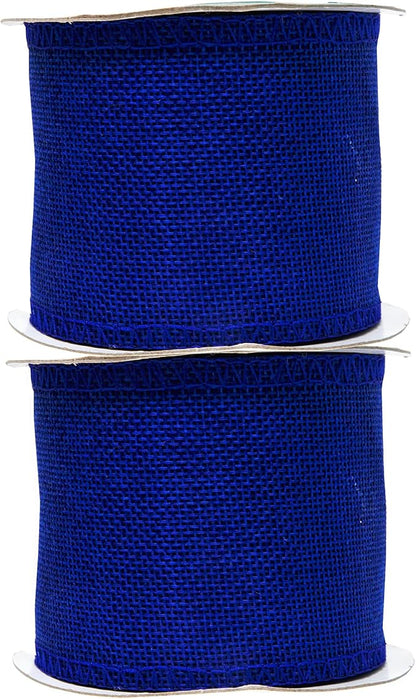 Mandala Crafts Royal Blue Burlap Ribbon 3 Inches Wide Jute Ribbons - Image 2