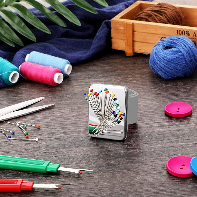 WILLBOND Magnetic Wrist Sewing Pincushion Wrist Magnetic Pin Holder Wristband - Image 5