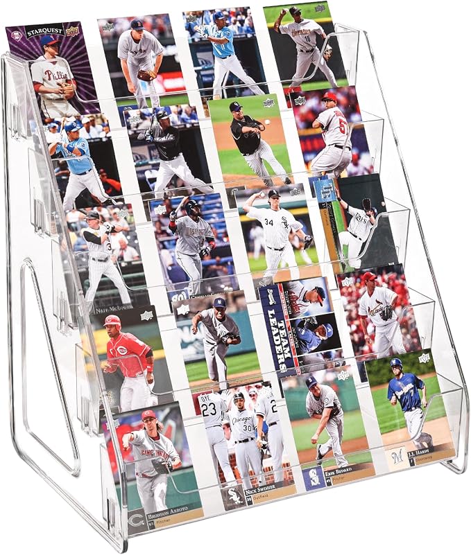 2 Pack Upgraded 5 Tier Acrylic Card Display Stand, Sports Cards, Stickers & by Unknown