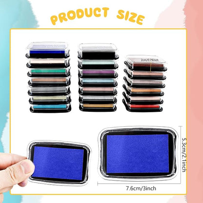 20 Pcs Large Finger Ink Pads for Kids Multicolor Washable Craft Ink Stamp Pads - Image 2
