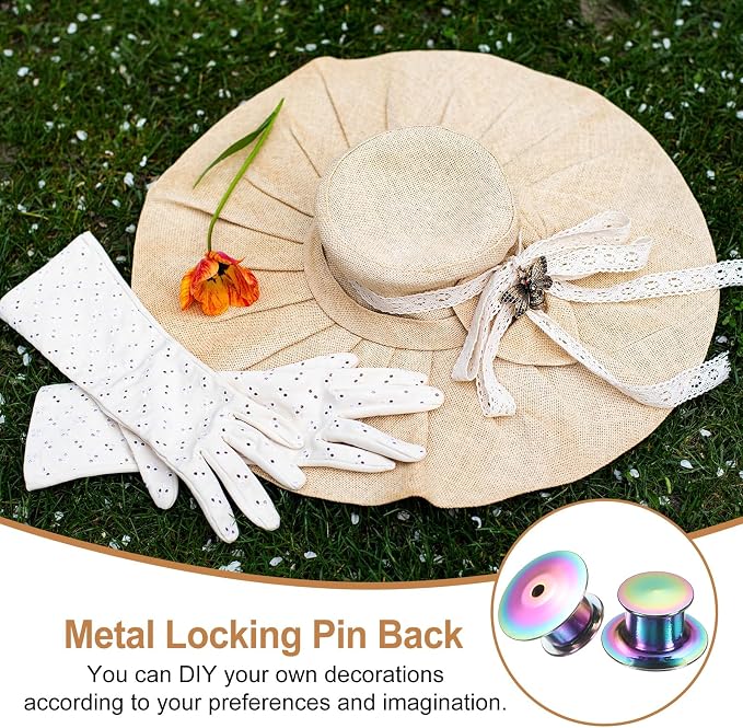 uxcell 30Pcs Metal Locking Pin Backs, Pin Keepers Locking Clasp Flat Head Clamp - Image 6