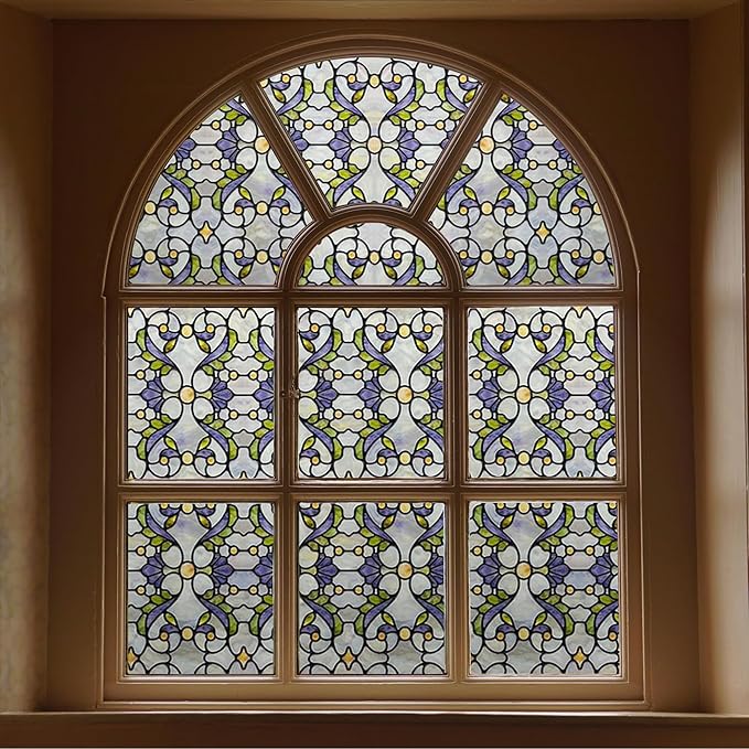 3D Stained Glass Window Film, Decorative Window Privacy Film by ADDHERES