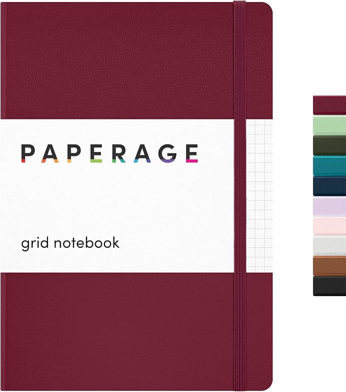 PAPERAGE Graph Paper Journal Notebook, 160 Pages, Medium 5.6 in x 8 in by PAPERAGE