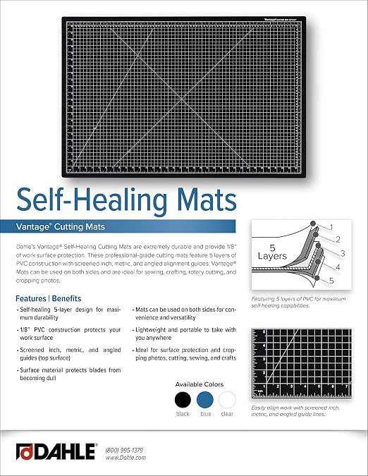 Dahle Vantage 10670 Premium Self-Healing Cutting Mat, 1/2" Grid, 5 Layers - Image 5