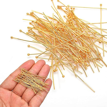100pcs 18K Gold Filled Ball Pins Non Tarnish Craft Earring Bracelet Jewelry - Image 3
