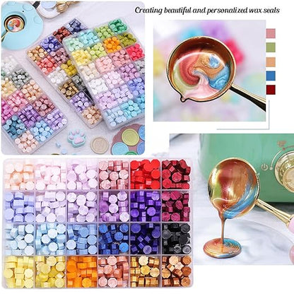 Wax Seal Kit with 24 Colors Wax Seal Beads 600pcs, Electric Sealing Wax Warmer - Image 3