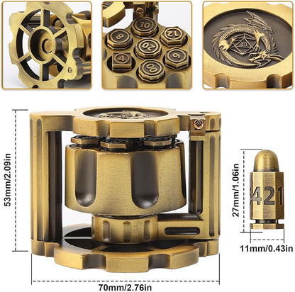 Bullet Dice, Revolver Bullet Metal Dice Set - Image 4