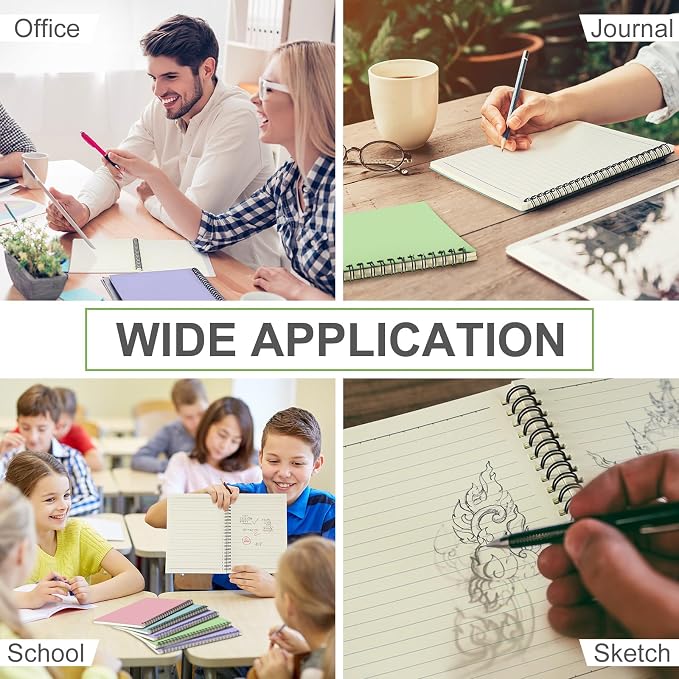 Yahenda 4 Pcs Spiral Notebook Bulk A5 Journal Lined 8.3'' x 5.5'' Writing - Image 6