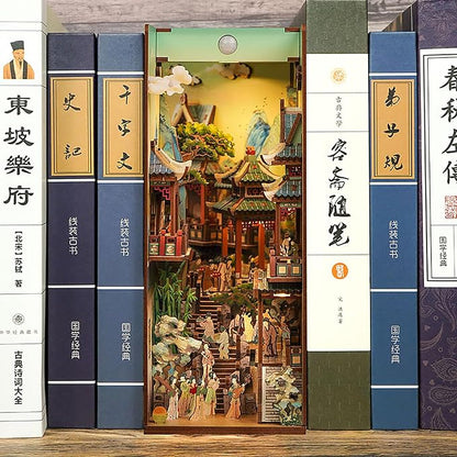 Tonecheer DIY Book Nook Kit for Adults, Wooden 3D Puzzle Bookend Bookshelf - Image 2