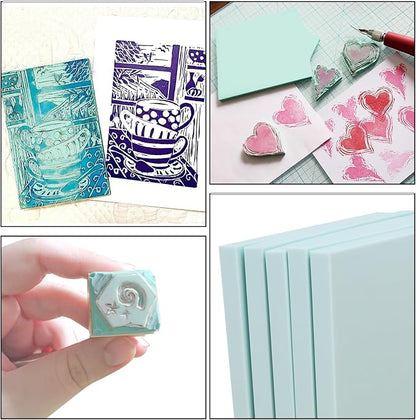 25 Pcs 4"x6" Rubber Carving Blocks, Linoleum Blocks, Stamp Carving Blocks - Image 5