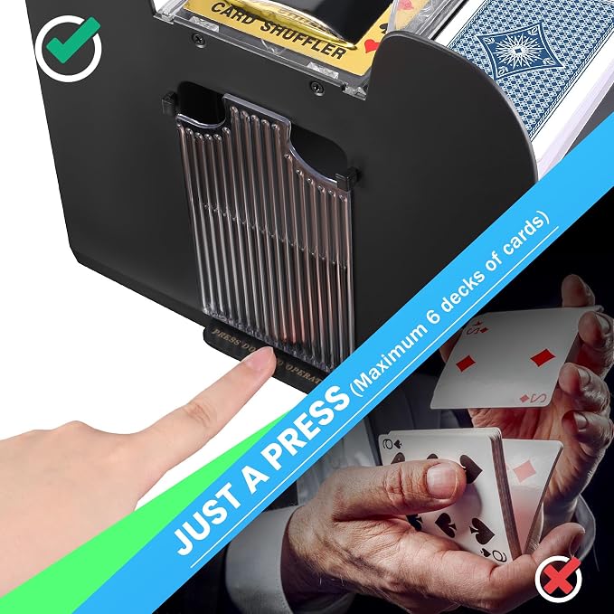 Automatic Card Shuffler 6 Deck Heavy Duty Electric Card Shuffler, - Image 4