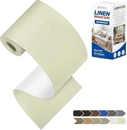 KING MOUNTAIN Linen Repair Patches, Self-Adhesive Linen Fabric Patches by ForABetterHomeLife