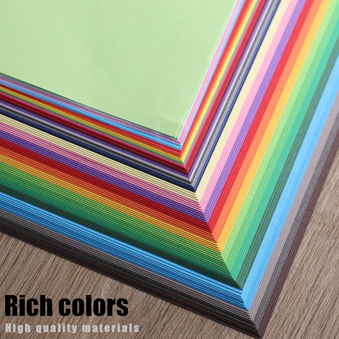 KOOGEL 20PCS Colored Paper, Including 10 Sheets 120gsm Construction paper & 10 - Image 5