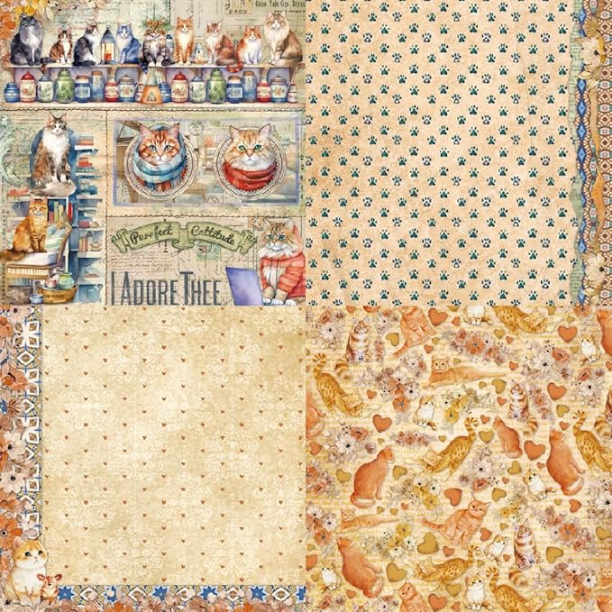24 Sheets Kitten Decorative Scrapbooking Paper Pad 6x6 Craft Paper Single-Side - Image 3