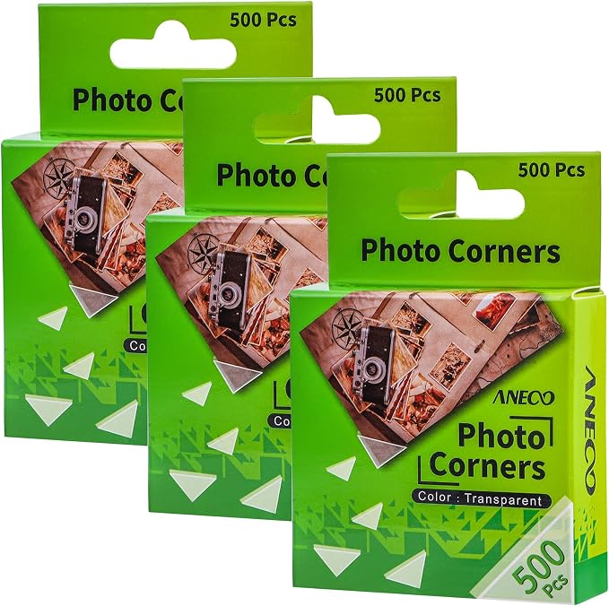 Aneco 3 Pack Transparent Photo Corners Clear Picture Mounting Corner Stickers by Aneco