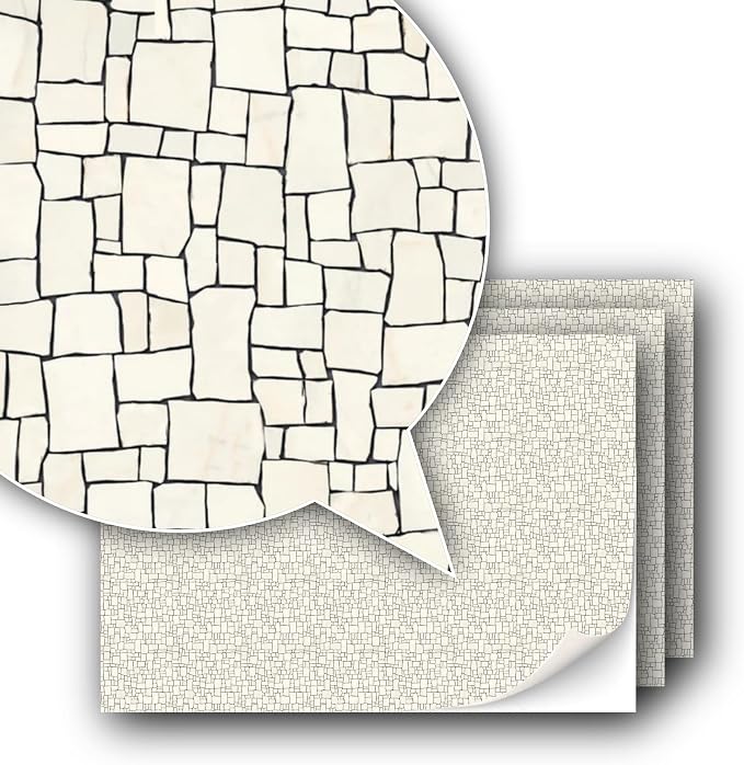 3 Sheets Self-Adhesive Decorative Film Paving Stones and Surfaces by TexturKontor