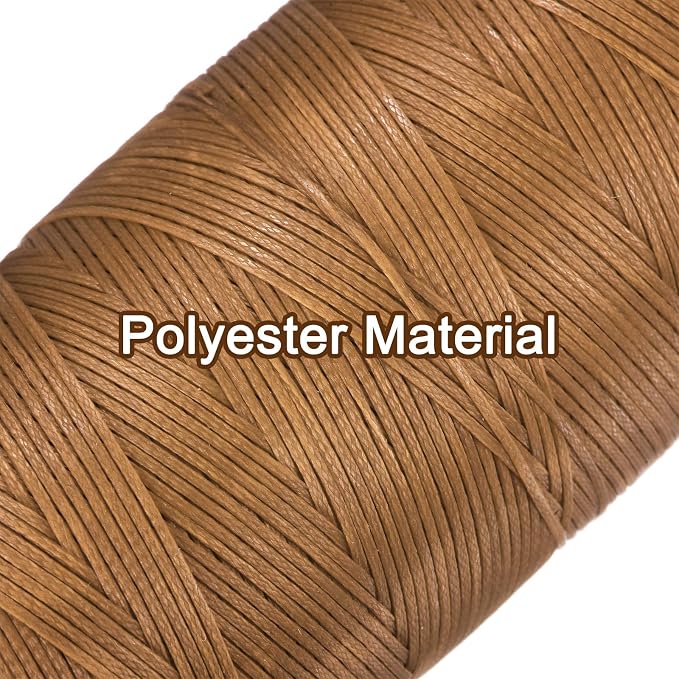 uxcell Leather Sewing Waxed Thread, 284 Yards / 260m 0.8mm 150D Flat Polyester - Image 3