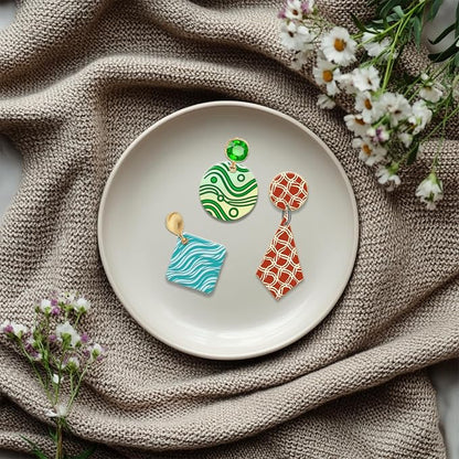 CHGCRAFT 4 Pcs Artistic Wavy Polymer Clay Texture Sheets Wavy Lines Silicone - Image 5