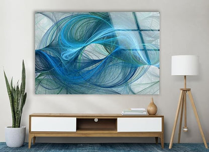 My Photostation.com Round 24'' Blue Energy Abstract Wall Art – Fluid Motion - Image 6