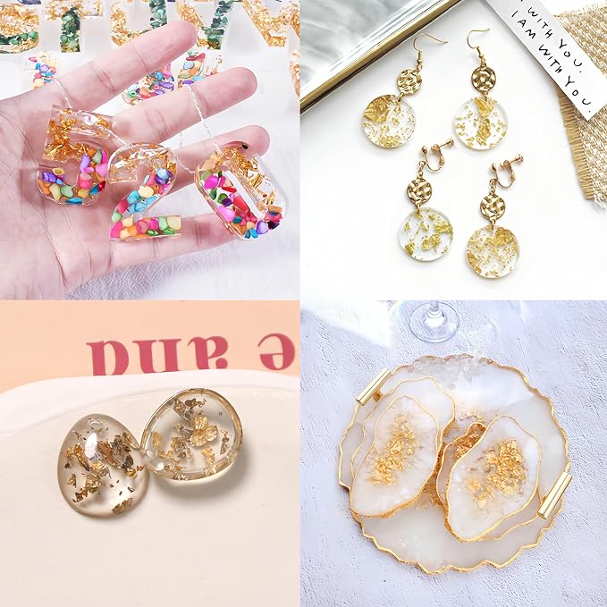 Gold Flakes for Resin, 2 Bottles 10g Imitation Golden Foil Gilding Flake - Image 4