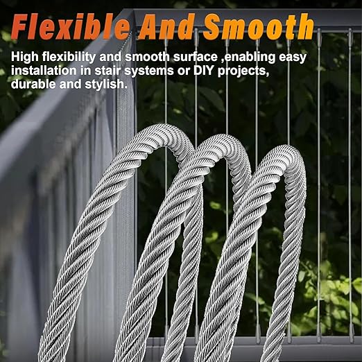 Stainless Steel Cable for Railing - 100FT 1/4" T316 Wire Rope - 7 x 19 Strands - Image 5
