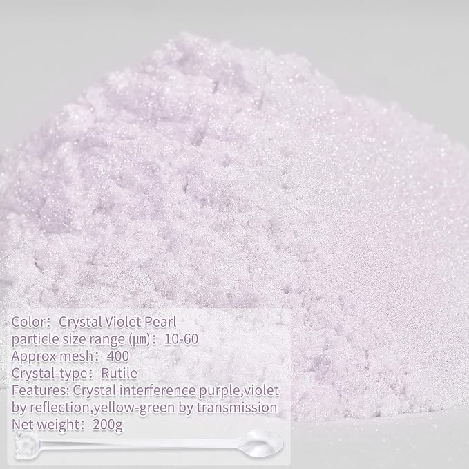 Mica Powder, 7.05OZ（200g）, Crystal Violet Pearl Mica Powder Pigment - Image 2