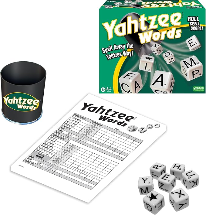 Winning Moves Yahtzee Words Games USA, Family Word Game Version of Yahtzee by WinningMovesGamesUSA