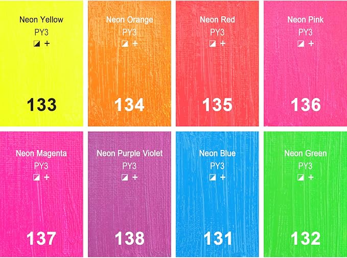 AUREUO Neon Acrylic Paint Set - Image 3