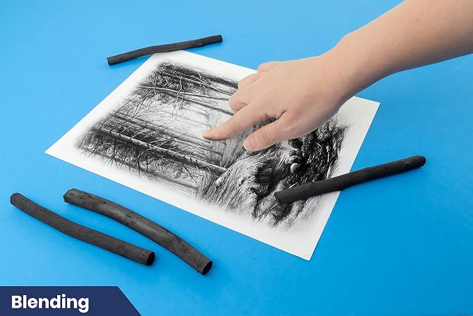 Pacific Arc 2 Pack Large Vine Charcoal Stick 5/Pkg, Thick Willow Charcoal - Image 8