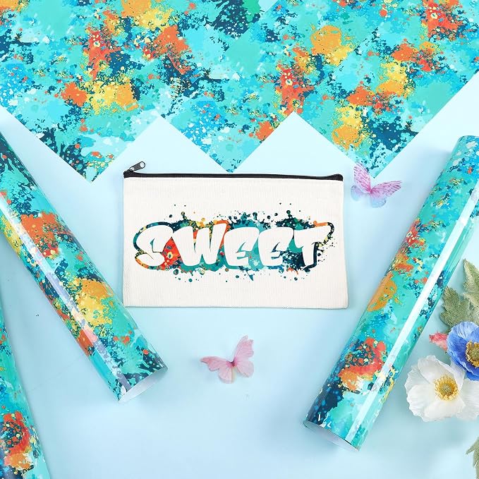 Tintnut Blue Splatter Heat Transfer Vinyl - Image 4