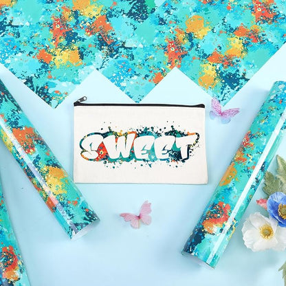 Tintnut Blue Splatter Heat Transfer Vinyl - Image 4