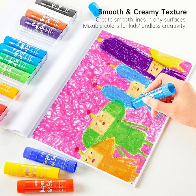 Tempera Paint Sticks, 15 Colors Solid Tempera Paint - Image 4