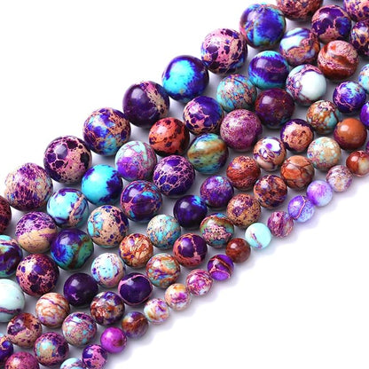 91PCS 4mm Natural Galaxy Sea Sediment Jasper Beads Gemstone Round Loose Spacer - Image 2
