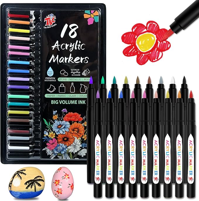 TBC The Best Crafts Acrylic Paint Markers, Big Volume Ink, Waterproof, Suitable by TBCTheBestCrafts