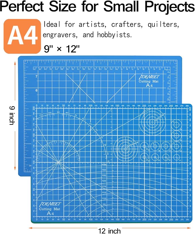 Density-upgraded 9"x12" Self Healing Cutting Mat, Idemeet Rotary Sewing Mat - Image 2