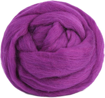 3.53oz Wool Roving Yarn, Fiber Roving Wool Top, Needle Felting Supplies by Jupean