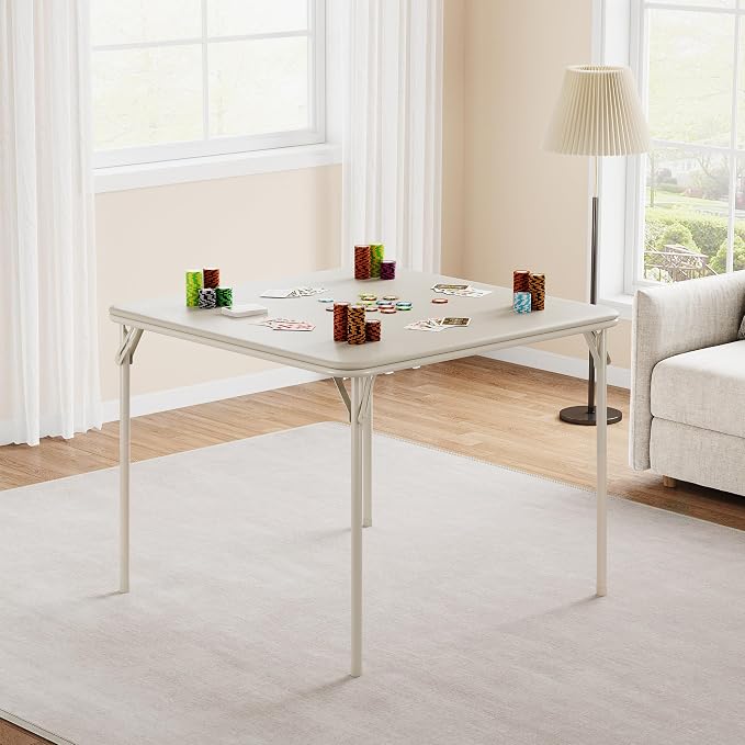 Folding Card Table, 34 Inch Portable Square Game Table - Image 2