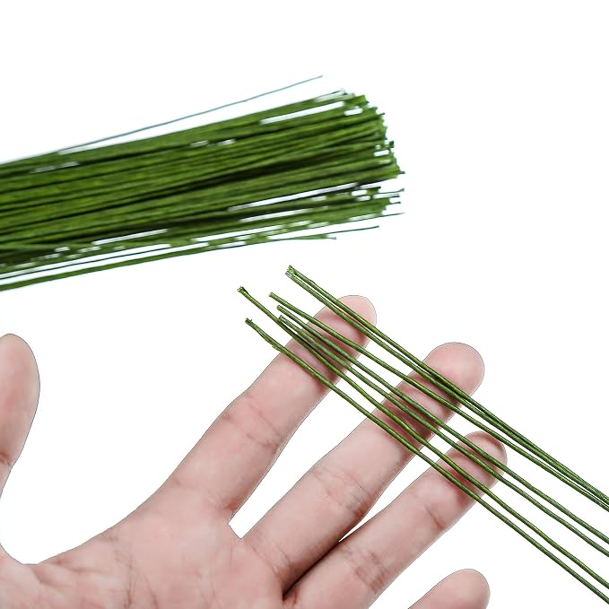 DECORA 18 Gauge Dark Green Floral Paper Wrapped Wire 16 inch, 50/Package - Image 4