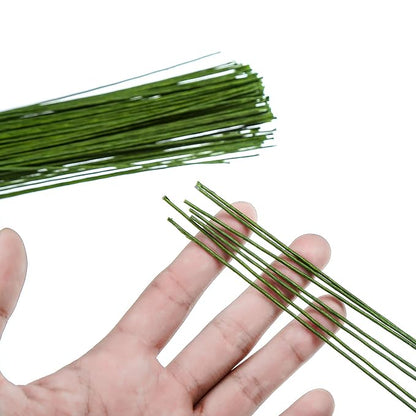 DECORA 18 Gauge Dark Green Floral Paper Wrapped Wire 16 inch, 50/Package - Image 4