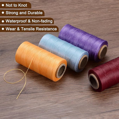 uxcell 150D 0.8mm Flat Waxed Thread 284 Yards Polyester Leather Sewing Waxed - Image 5