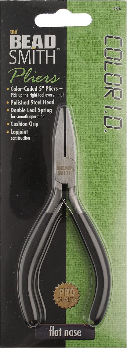 The Beadsmith Color-ID Flat Nose Plier – 5 inches – Red Comfort Grip Handle – - Image 2