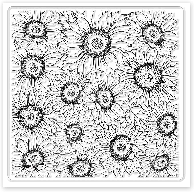 CHGCRAFT Polymer Clay Texture Sheet Sunflower Silicone Texture Stamp Polymer - Image 8
