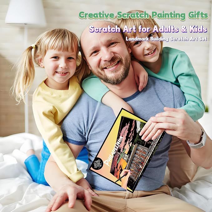 Scratch Art Painting Kit for Adults-8 Sheets A4 Rainbow Scratch Painting Paper - Image 5