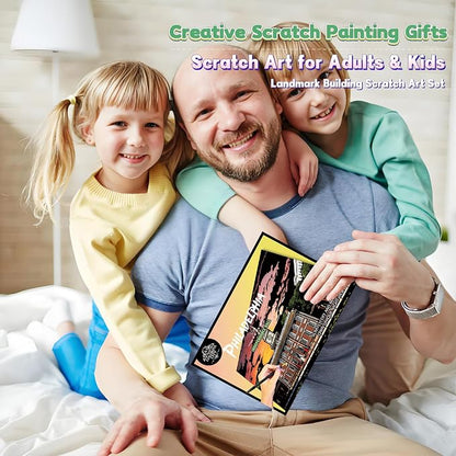 Scratch Art Painting Kit for Adults-8 Sheets A4 Rainbow Scratch Painting Paper - Image 5