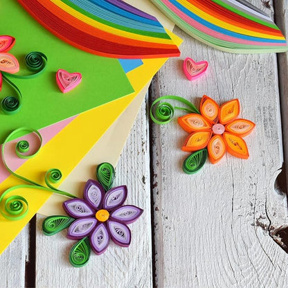 PATIKIL 360pcs Quilling Paper Strips Paper Flowers Quilling Kits 3/8" Origami - Image 5