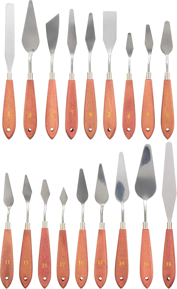 U.S. Art Supply 18-Piece Stainless Steel Palette Knife Set by USArtSupply