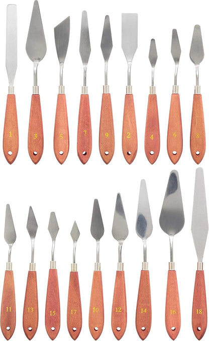 U.S. Art Supply 18-Piece Stainless Steel Palette Knife Set by USArtSupply