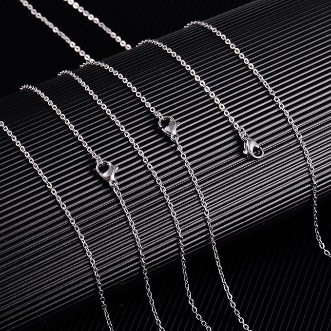 Wholesale 12 PCS Genuine Stainless Steel Fine Cable Chain Necklace Chains Bulk - Image 3