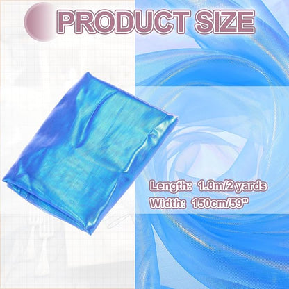 MECCANIXITY Iridescent Sheer Organza Fabric, 2 Yards x 59 Inches Solid Laser - Image 2