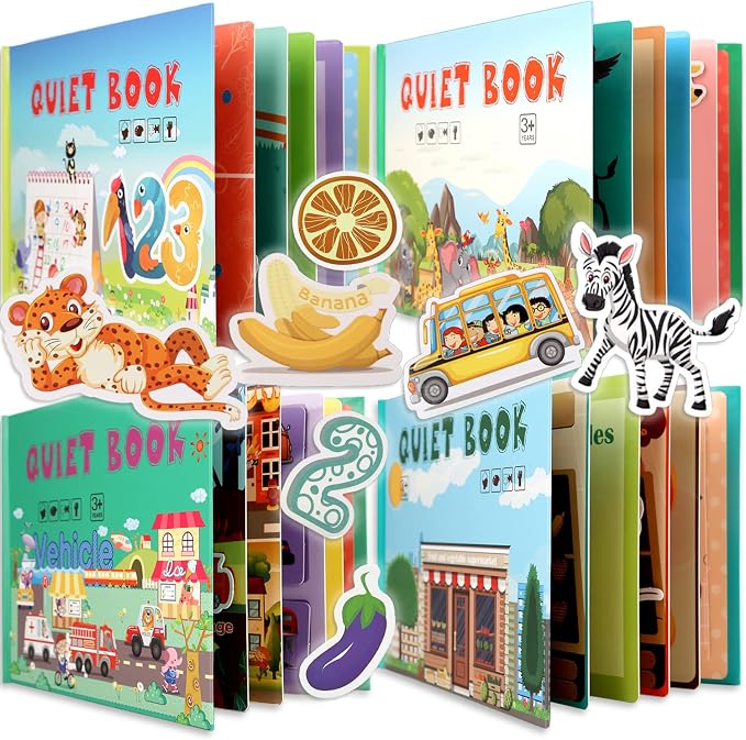 4 Subjects Montessori Quiet Book Busy Board by Unknown